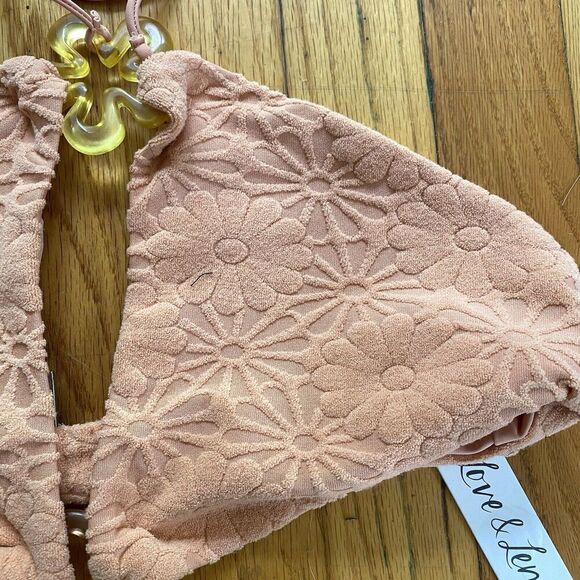 For Love & Lemons Sonny One-Piece Cut-out 60s Terry Swimsuit Bathing Suit Sz XL - Picture 10 of 11